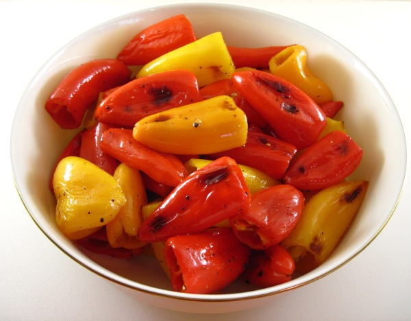 Oven-roasted mini sweet peppers